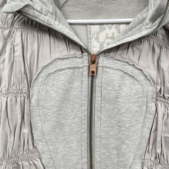 Lululemon Special Edition Ruched Women's Gray Full Zip Scuba Hoodie‎ Knit - Picture 2 of 9